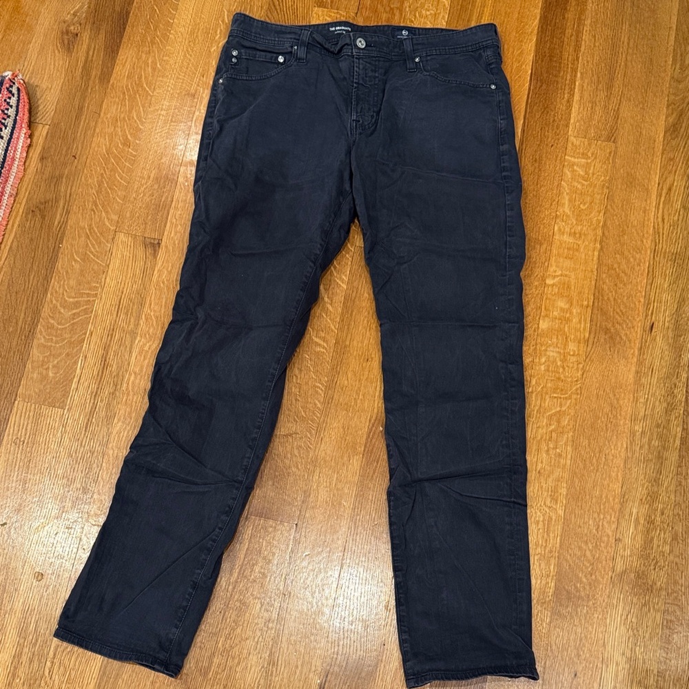 AG Men’s The Graduate Tailored Washed Black Denim Jeans 36x34